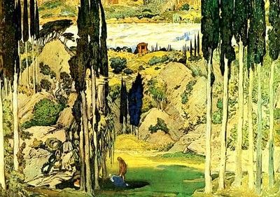 Леон Бакст. Декорации к балету «Дафнис и Хлоя», 1912