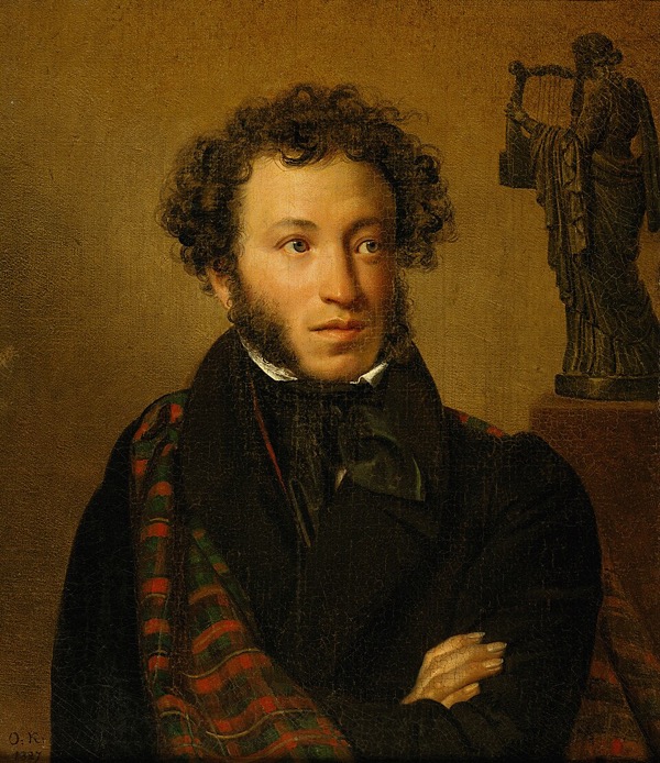 Александр Пушкин. Портрет работы О. А. Кипренского, 1827 г.