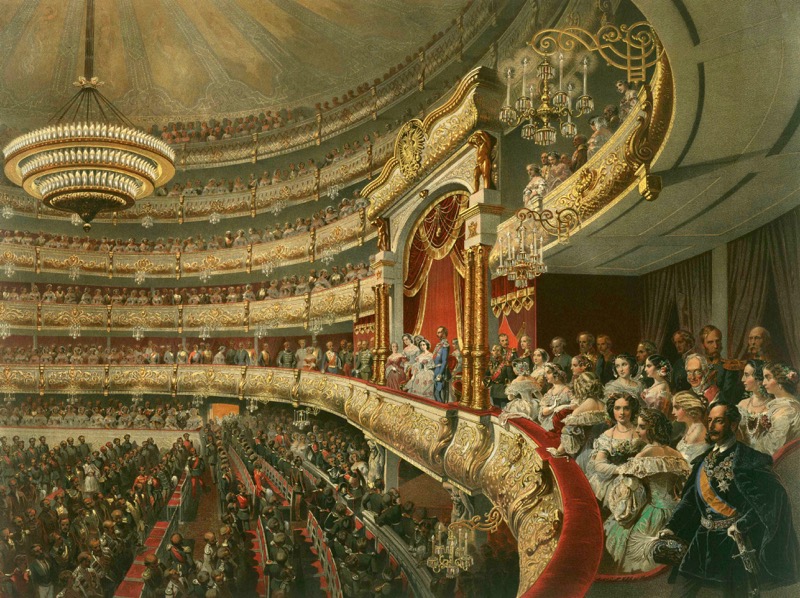 Картина Михаила Зичи: «Император Александр II в Большом театре», 1856 год